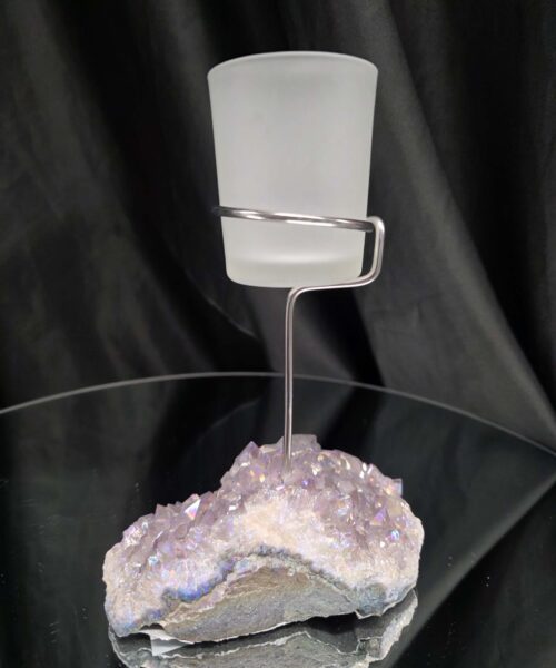 Premium A Grade Angel Aura No. 2 Cluster Druzy Candle / 1 Cup Tealight Holder 471g H18xW12xW8cm - Image 4