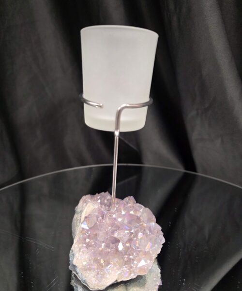Premium A Grade Angel Aura No. 2 Cluster Druzy Candle / 1 Cup Tealight Holder 471g H18xW12xW8cm - Image 5