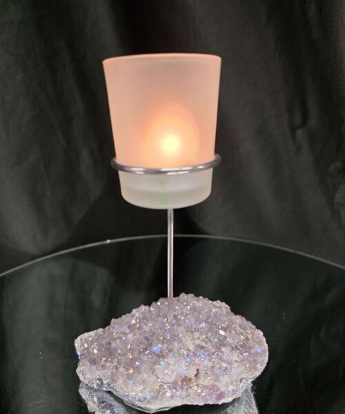 Premium A Grade Angel Aura No. 3 Cluster Druzy Candle / 1 Cup Tealight Holder 469g H18xW11xD8cm - Image 13