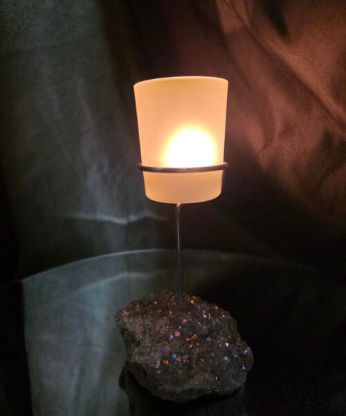 Premium A Grade Angel Aura No. 3 Cluster Druzy Candle / 1 Cup Tealight Holder 469g H18xW11xD8cm - Image 15