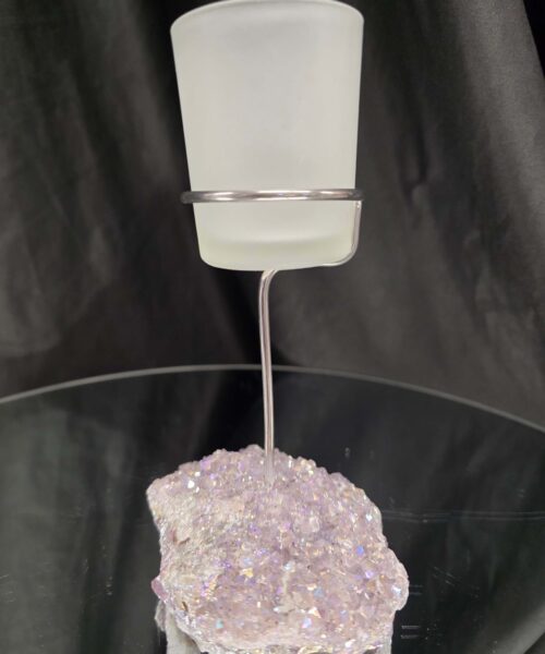 Premium A Grade Angel Aura No. 3 Cluster Druzy Candle / 1 Cup Tealight Holder 469g H18xW11xD8cm - Image 3