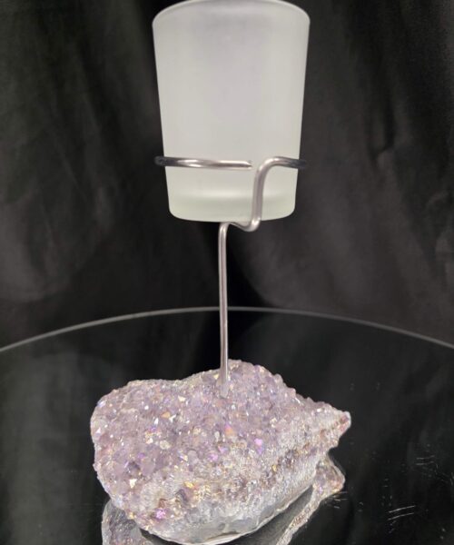 Premium A Grade Angel Aura No. 3 Cluster Druzy Candle / 1 Cup Tealight Holder 469g H18xW11xD8cm - Image 4