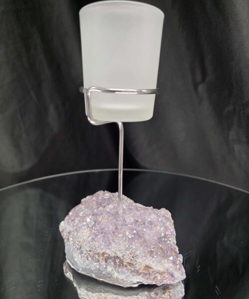 Premium A Grade Angel Aura No. 3 Cluster Druzy Candle / 1 Cup Tealight Holder 469g H18xW11xD8cm - Image 5