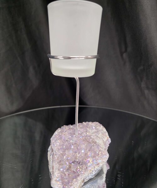 Premium A Grade Angel Aura No. 3 Cluster Druzy Candle / 1 Cup Tealight Holder 469g H18xW11xD8cm - Image 6