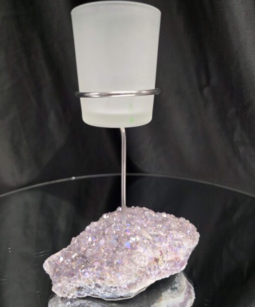 Premium A Grade Angel Aura No. 3 Cluster Druzy Candle / 1 Cup Tealight Holder 469g H18xW11xD8cm - Image 7