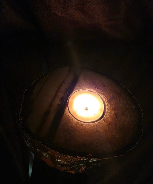 Black Agate Slice 3 Handpicked 511g H2xW13.5xD11cm Microcrystalline Quartz Gold Gilded 24ct Tealight Candle Holder - Image 11