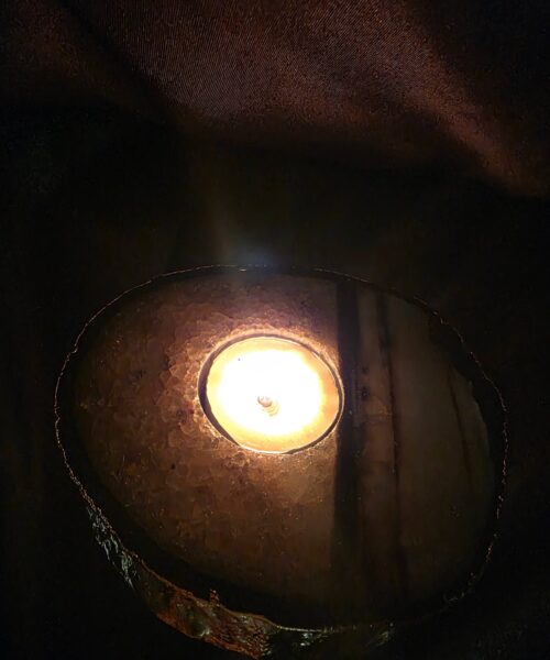 Black Agate Slice 3 Handpicked 511g H2xW13.5xD11cm Microcrystalline Quartz Gold Gilded 24ct Tealight Candle Holder - Image 12