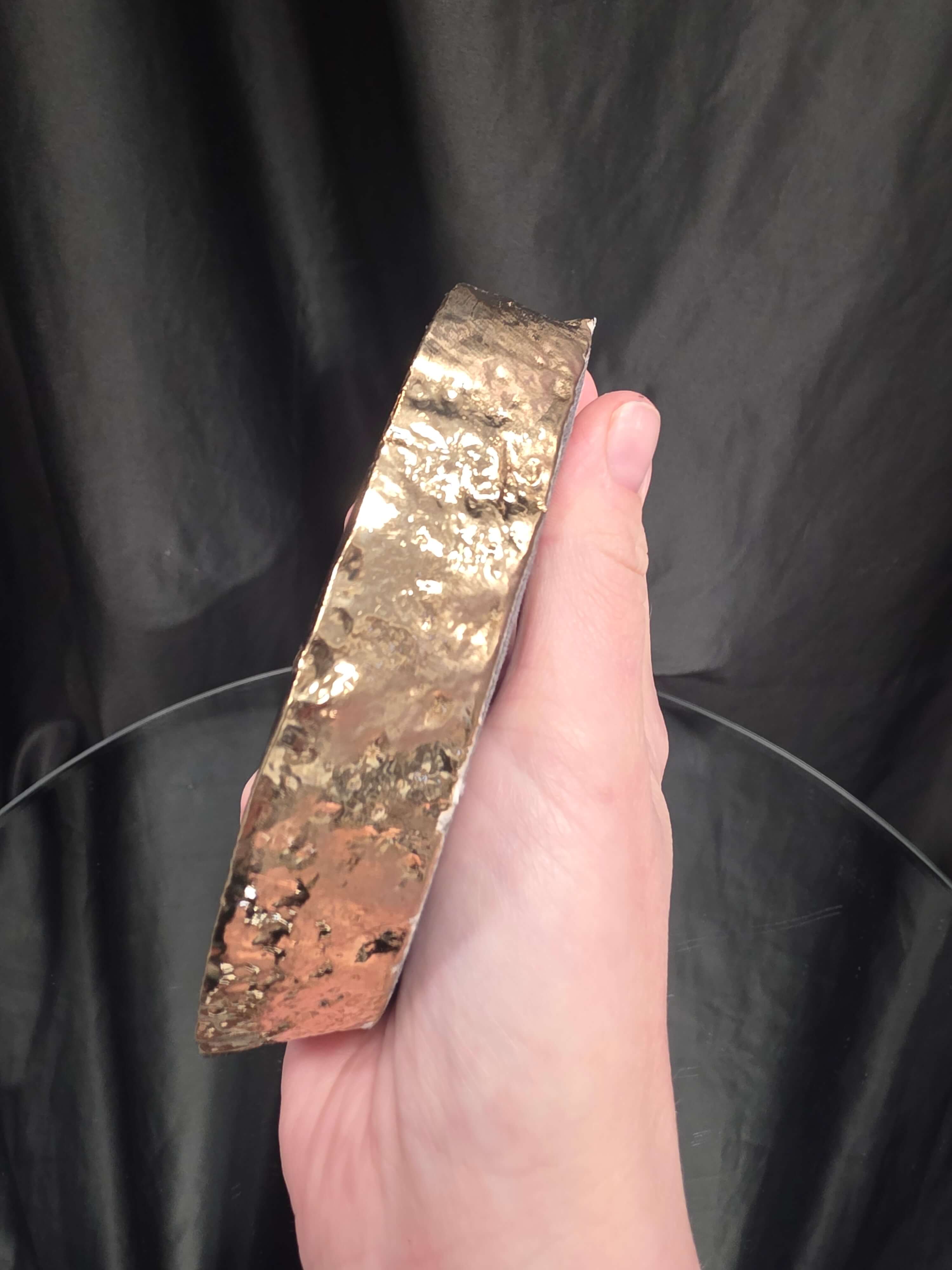 Black Agate Slice 3 Handpicked 511g H2xW13.5xD11cm Microcrystalline Quartz Gold Gilded 24ct Tealight Candle Holder - Image 6