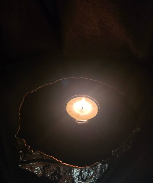 Black Agate Slice 4 Handpicked 696g H2xW15xD13cm Microcrystalline Quartz Gold Gilded 24ct Tealight Candle Holder - Image 10