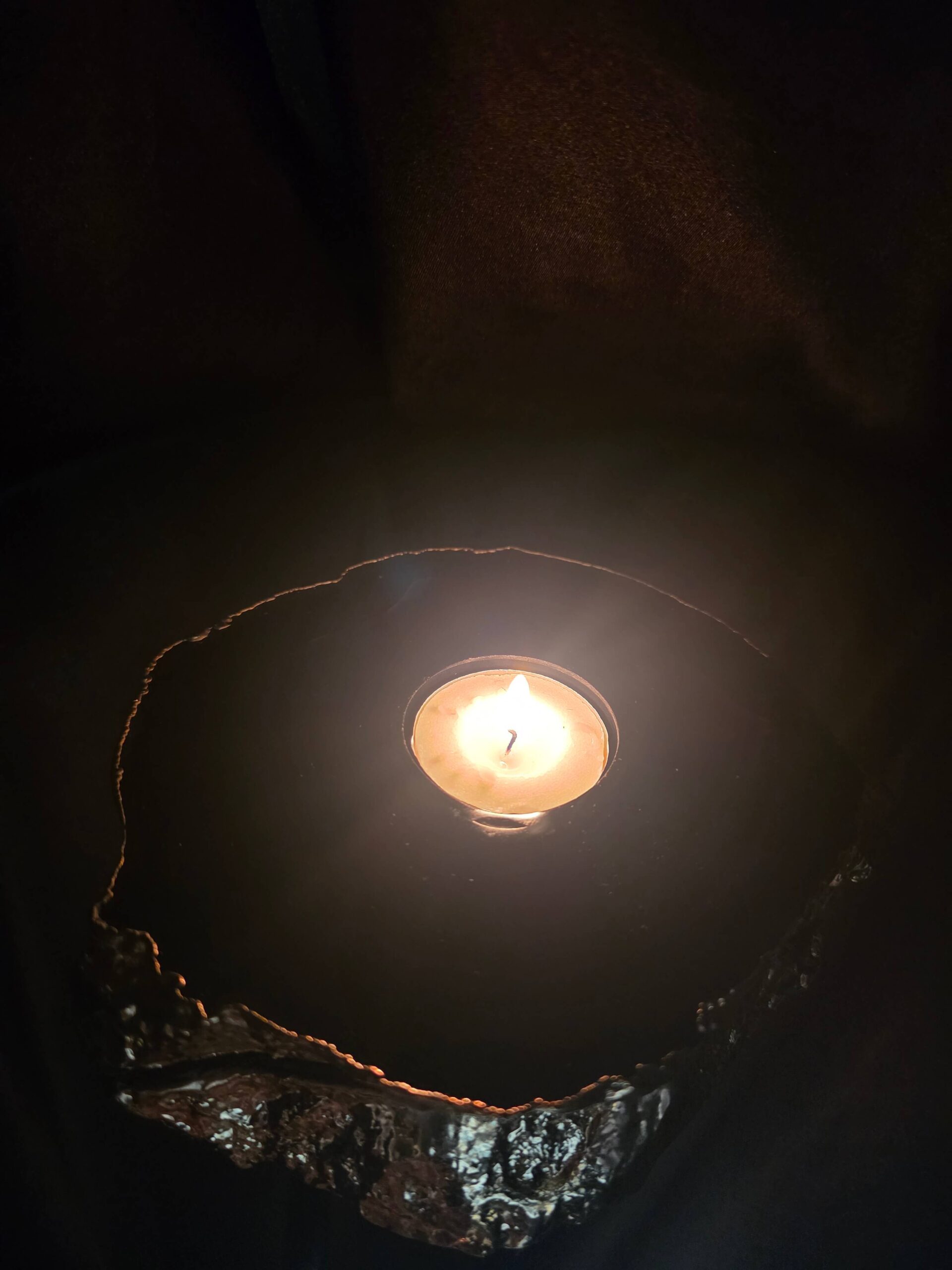 Black Agate Slice 4 Handpicked 696g H2xW15xD13cm Microcrystalline Quartz Gold Gilded 24ct Tealight Candle Holder - Image 10
