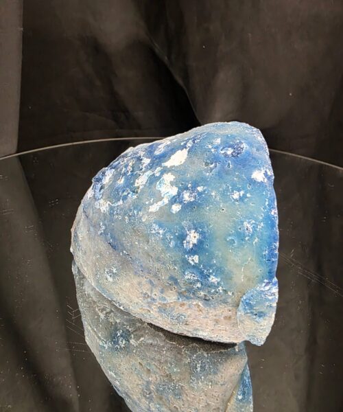 Large Blue Agate End Candle 1 Handpicked 1.126g H7.5xW14.5xD8.5cm Microcrystalline Quartz Tealight Holder Ornament - Image 6