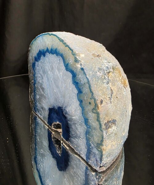 Large Blue Agate End Candle 2 Handpicked 1.241g H9xW13xD8cm Microcrystalline Quartz Tealight Holder Ornament - Image 9