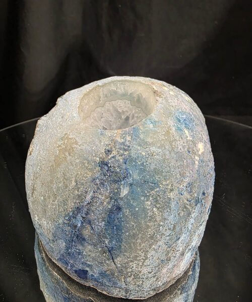 Large Blue Agate End Candle 2 Handpicked 1.241g H9xW13xD8cm Microcrystalline Quartz Tealight Holder Ornament - Image 7