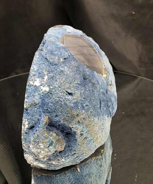 Large Blue Agate End Candle 3 Handpicked 1.054g H11.5xW10.5xD7cm Microcrystalline Quartz Tealight Holder Ornament - Image 4