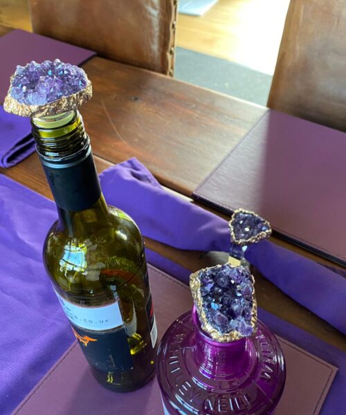 Amethyst - Gold Gilded Quartz Wine Lover Gift Bottle Cork Stopper Crystal Unique Bottle Stopper - Image 11