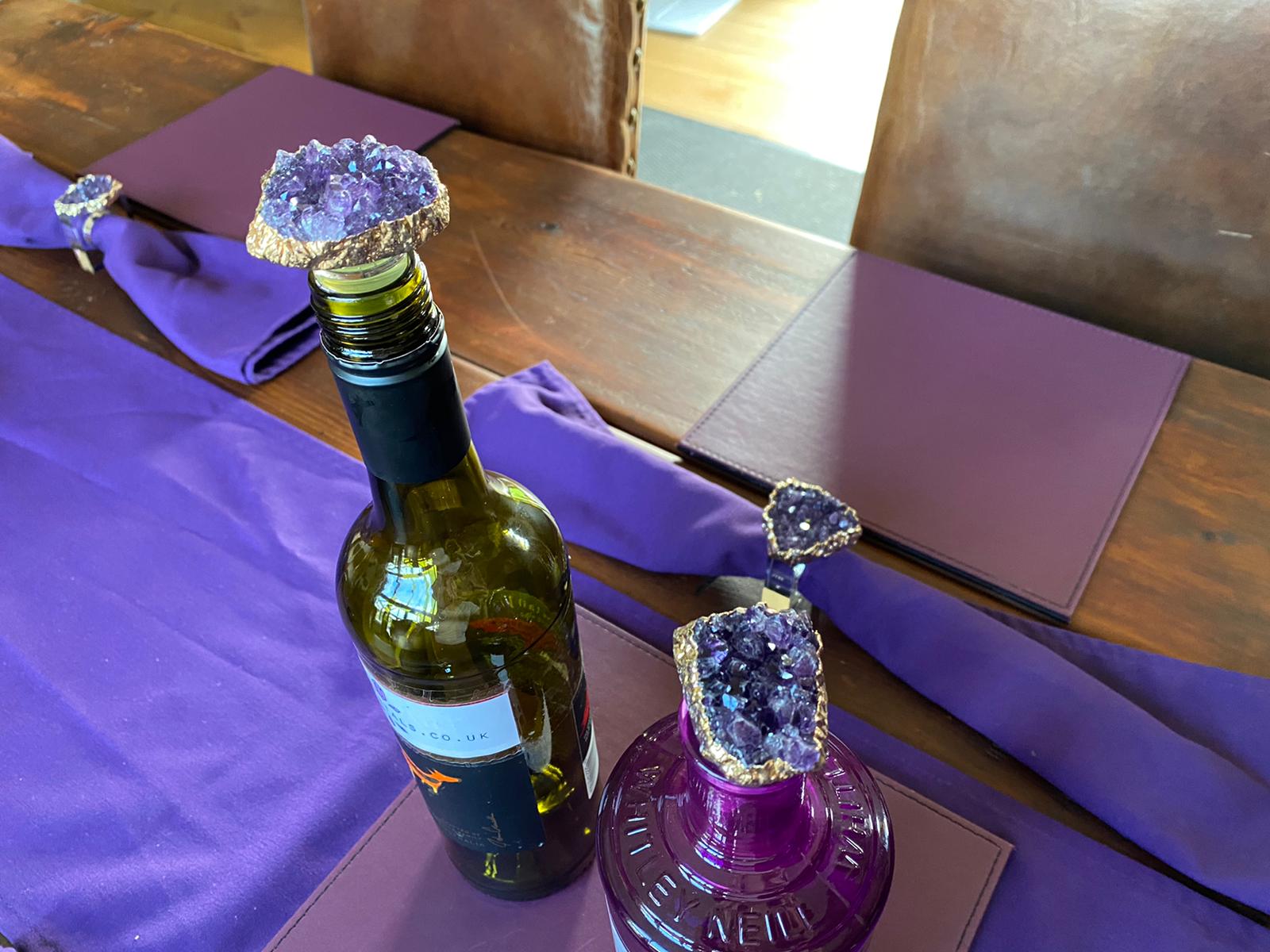 Amethyst - Gold Gilded Quartz Wine Lover Gift Bottle Cork Stopper Crystal Unique Bottle Stopper - Image 11