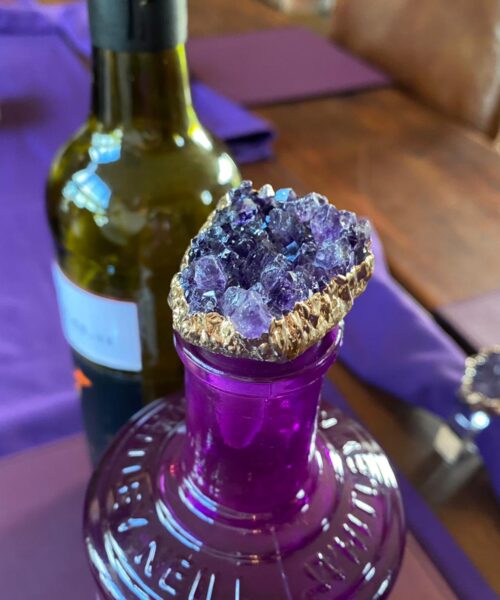Amethyst - Gold Gilded Quartz Wine Lover Gift Bottle Cork Stopper Crystal Unique Bottle Stopper - Image 13