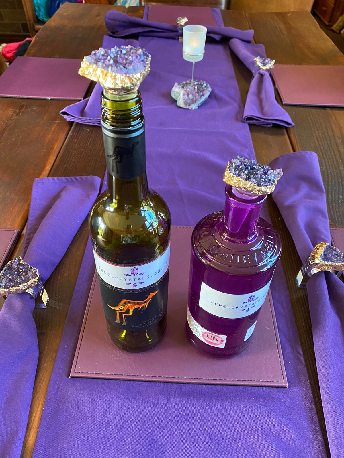 Amethyst - Gold Gilded Quartz Wine Lover Gift Bottle Cork Stopper Crystal Unique Bottle Stopper - Image 14
