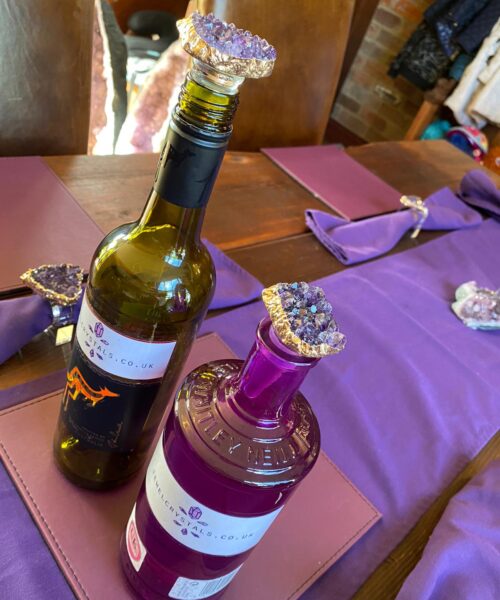 Amethyst - Gold Gilded Quartz Wine Lover Gift Bottle Cork Stopper Crystal Unique Bottle Stopper - Image 15