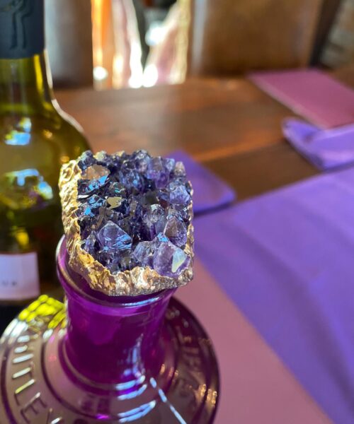 Amethyst - Gold Gilded Quartz Wine Lover Gift Bottle Cork Stopper Crystal Unique Bottle Stopper - Image 16
