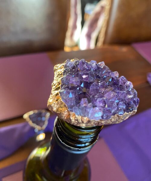 Amethyst - Gold Gilded Quartz Wine Lover Gift Bottle Cork Stopper Crystal Unique Bottle Stopper - Image 17