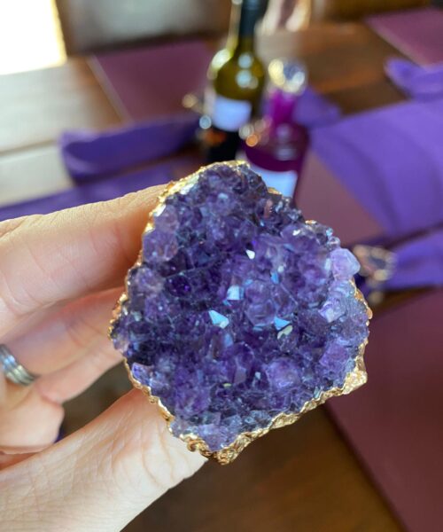 Amethyst - Gold Gilded Quartz Wine Lover Gift Bottle Cork Stopper Crystal Unique Bottle Stopper - Image 18