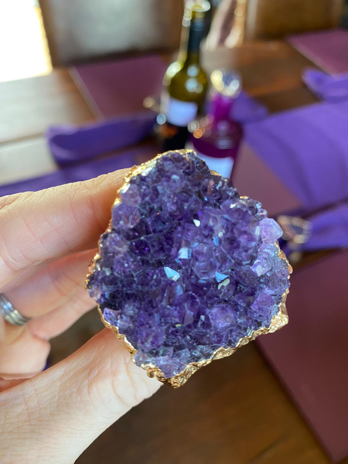 Amethyst - Gold Gilded Quartz Wine Lover Gift Bottle Cork Stopper Crystal Unique Bottle Stopper - Image 18