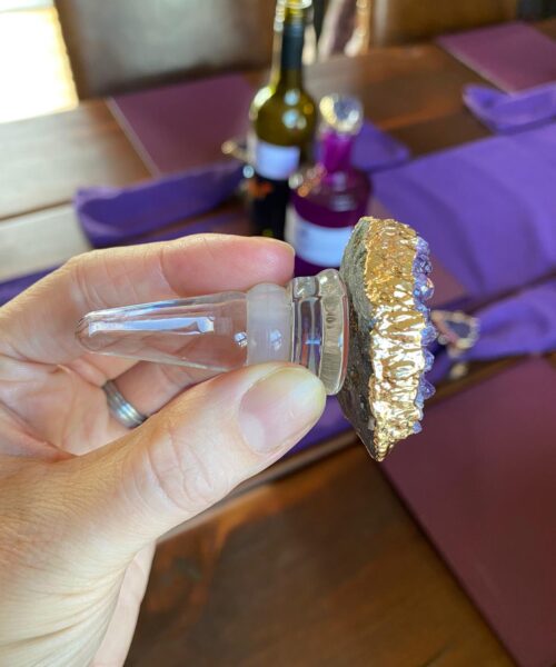 Amethyst - Gold Gilded Quartz Wine Lover Gift Bottle Cork Stopper Crystal Unique Bottle Stopper - Image 20