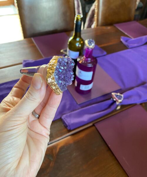 Amethyst - Gold Gilded Quartz Wine Lover Gift Bottle Cork Stopper Crystal Unique Bottle Stopper - Image 21