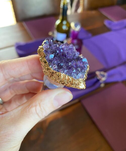 Amethyst - Gold Gilded Quartz Wine Lover Gift Bottle Cork Stopper Crystal Unique Bottle Stopper - Image 23