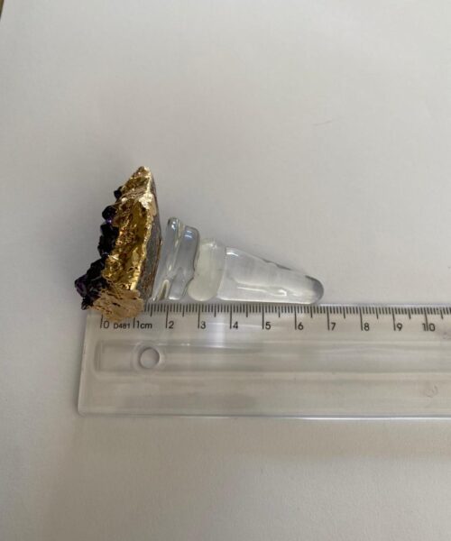 Amethyst - Gold Gilded Quartz Wine Lover Gift Bottle Cork Stopper Crystal Unique Bottle Stopper - Image 8