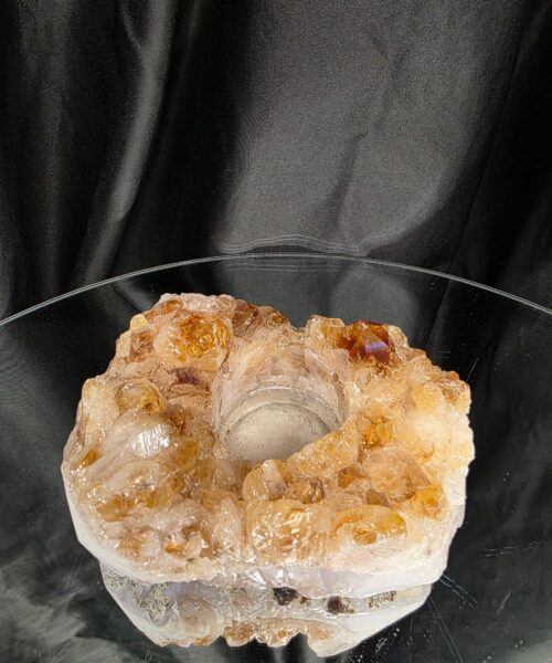 Alternative view of Very Large Citrine Candle 1 A Grade Cluster Druzy Tealight Holders 817g H6xW11.5xD9cm