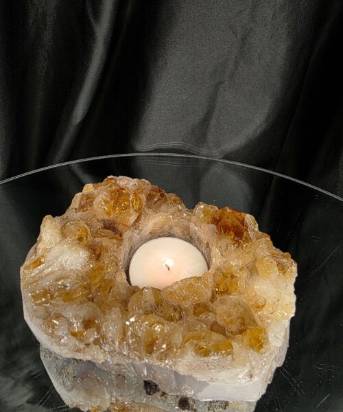 Very Large Citrine Candle 1 A Grade Cluster Druzy Tealight Holders 817g H6xW11.5xD9cm