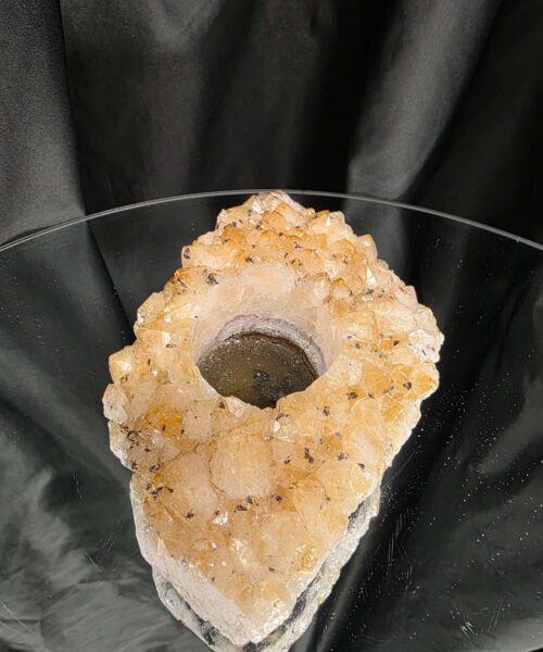 Very Large Citrine Candle 2 A Grade Cluster Druzy Tealight Holders 709g H5.5xW13.5xD10cm - Image 4