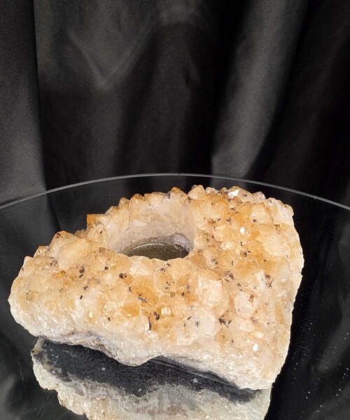 Very Large Citrine Candle 2 A Grade Cluster Druzy Tealight Holders 709g H5.5xW13.5xD10cm - Image 3