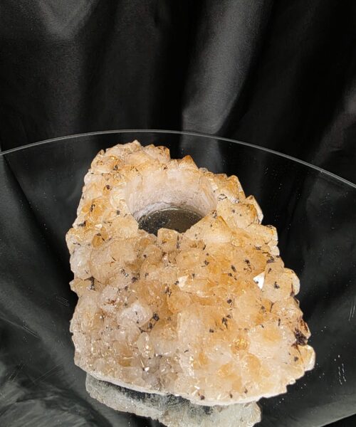 Very Large Citrine Candle 2 A Grade Cluster Druzy Tealight Holders 709g H5.5xW13.5xD10cm - Image 5