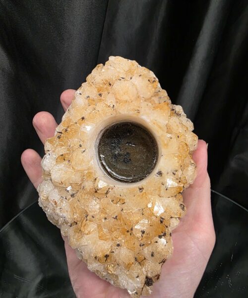 Very Large Citrine Candle 2 A Grade Cluster Druzy Tealight Holders 709g H5.5xW13.5xD10cm - Image 6