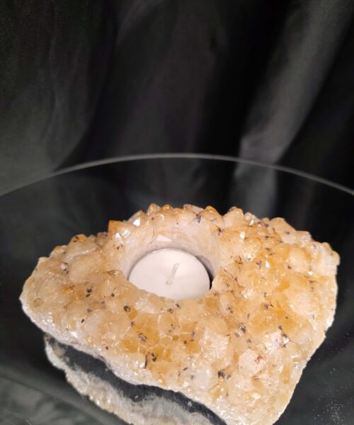 Very Large Citrine Candle 2 A Grade Cluster Druzy Tealight Holders 709g H5.5xW13.5xD10cm - Image 9