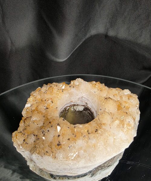 Alternative view of Very Large Citrine Candle 3 A Grade Cluster Druzy Tealight Holders 691g H6xW13xD8cm