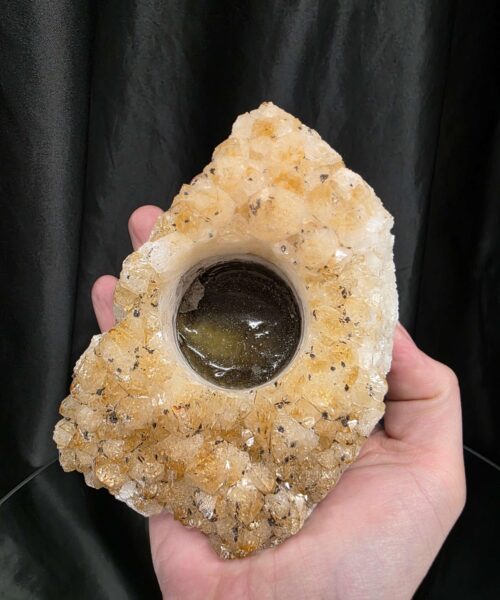 Very Large Citrine Candle 3 A Grade Cluster Druzy Tealight Holders 691g H6xW13xD8cm - Image 6