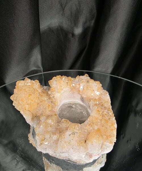 Alternative view of Very Large Citrine Candle 4 A Grade Cluster Druzy Tealight Holders 807g H6xW13xD11cm