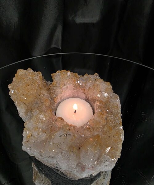Very Large Citrine Candle 4 A Grade Cluster Druzy Tealight Holders 807g H6xW13xD11cm - Image 11