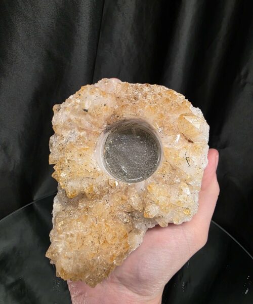 Very Large Citrine Candle 4 A Grade Cluster Druzy Tealight Holders 807g H6xW13xD11cm - Image 6