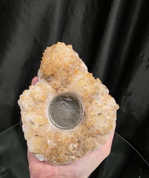 Very Large Citrine Candle 4 A Grade Cluster Druzy Tealight Holders 807g H6xW13xD11cm - Image 7
