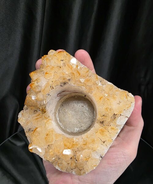 Very Large Citrine Candle 5 A Grade Cluster Druzy Tealight Holders 581g H7xW9xD9cm - Image 6