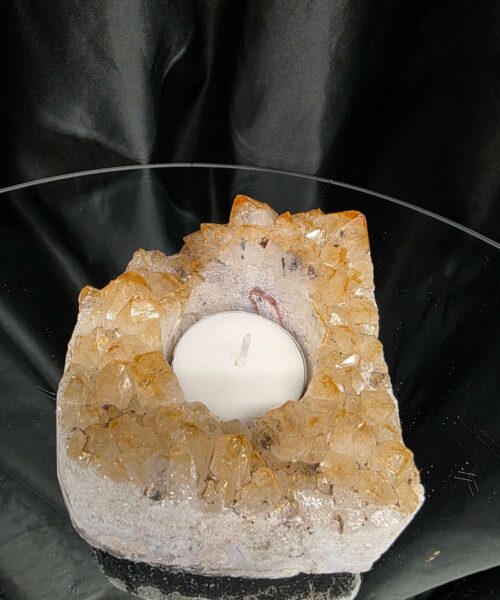 Very Large Citrine Candle 5 A Grade Cluster Druzy Tealight Holders 581g H7xW9xD9cm - Image 9