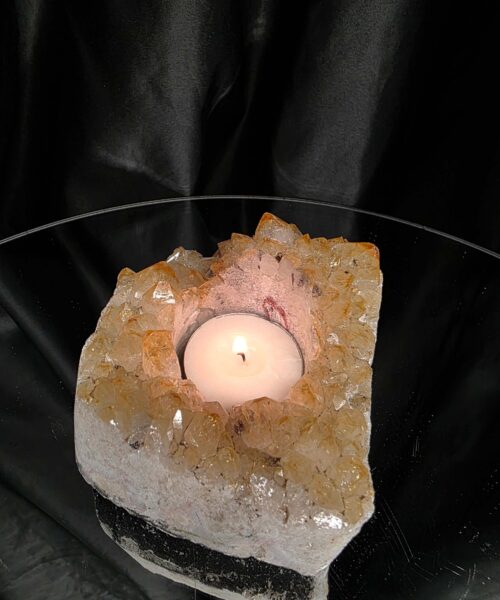Very Large Citrine Candle 5 A Grade Cluster Druzy Tealight Holders 581g H7xW9xD9cm - Image 10