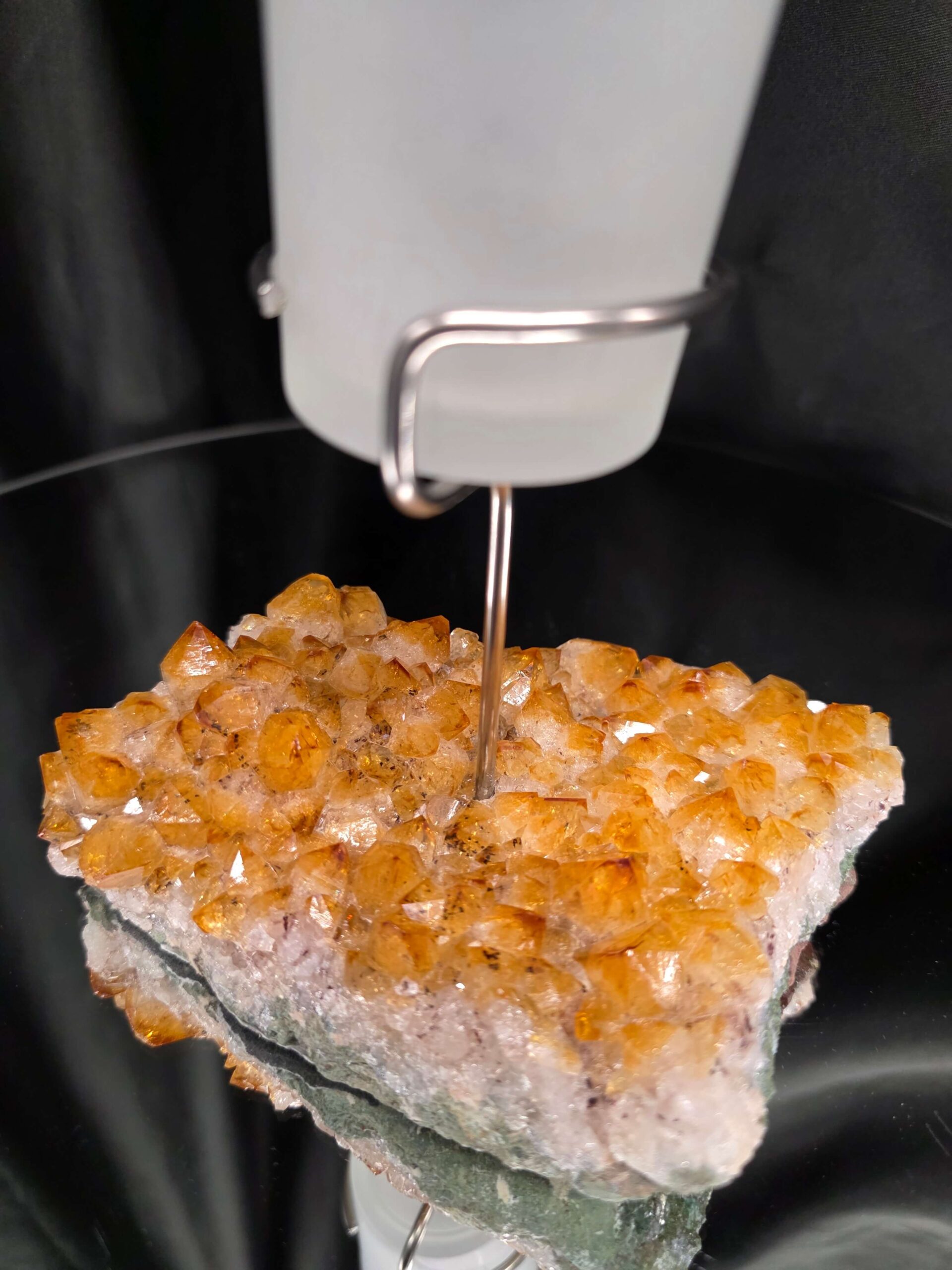 Premium A Grade Citrine Candle No. 2 Cluster Druzy / 1 Cup Tealight Holder 767g H16xW13xD9cm - Image 6