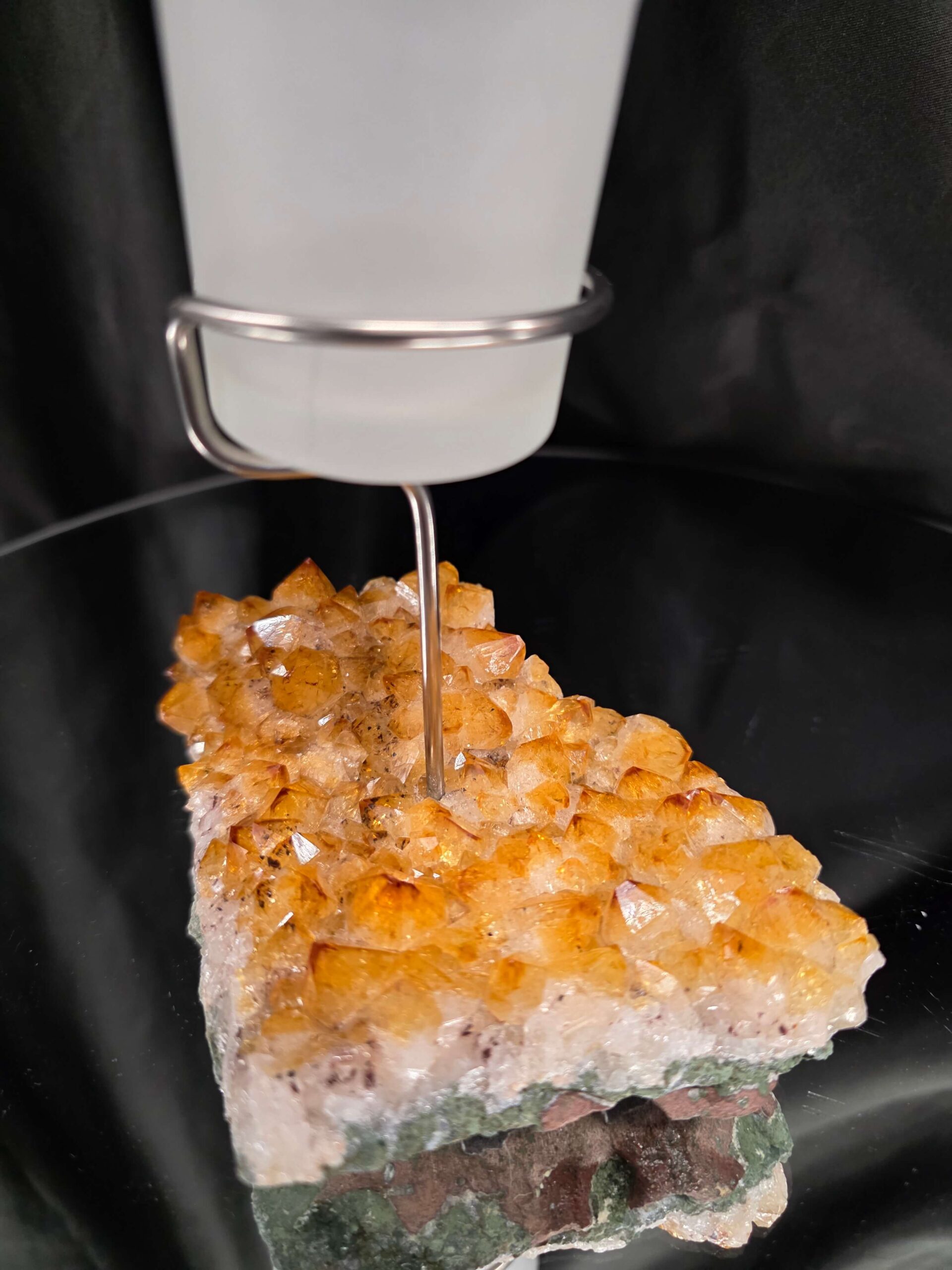 Premium A Grade Citrine Candle No. 2 Cluster Druzy / 1 Cup Tealight Holder 767g H16xW13xD9cm - Image 7