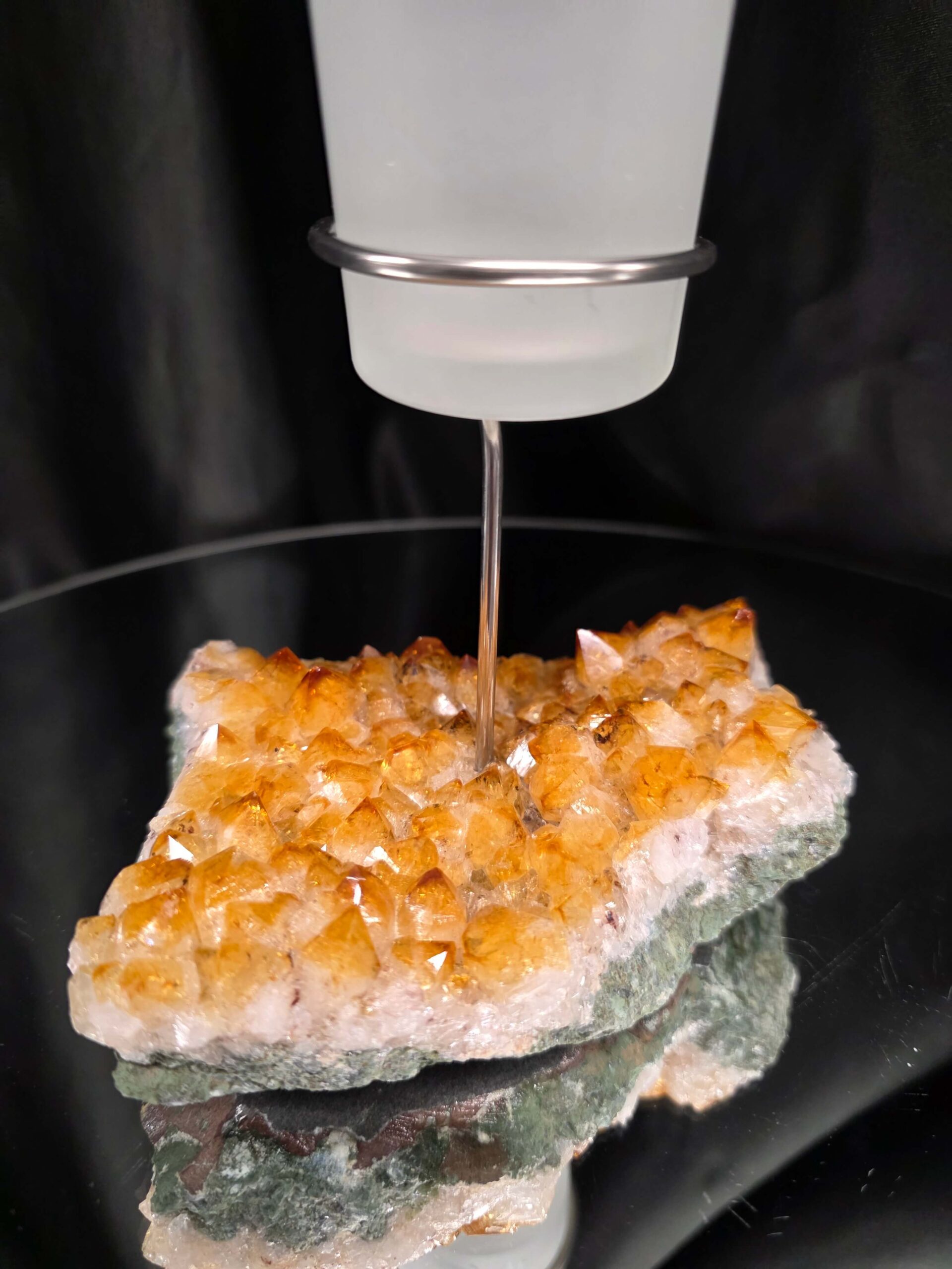 Premium A Grade Citrine Candle No. 2 Cluster Druzy / 1 Cup Tealight Holder 767g H16xW13xD9cm - Image 8
